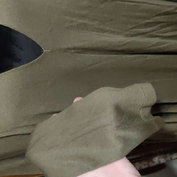 Free People NWOT camo green turtleneck cut out tunic - Picture 4 of 9